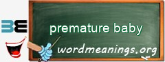 WordMeaning blackboard for premature baby